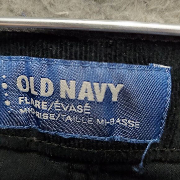 Old Navy Jeans Womens 14 Black Corduroy Stretch Flare - Picture 2 of 9